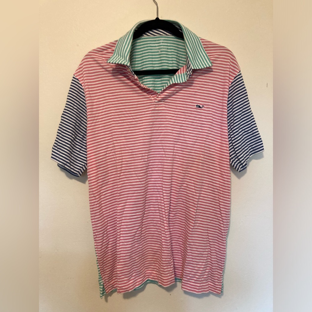 Vineyard Vines Pima Cotton Multicolor Polo Men’s Medium Preppy